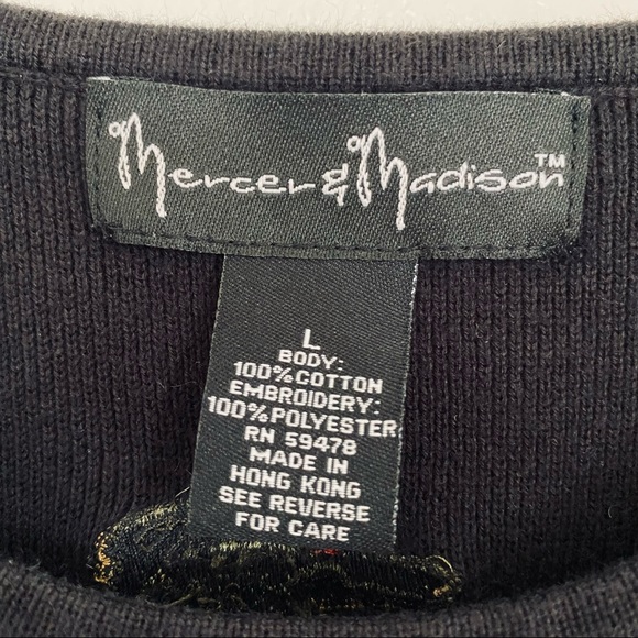 Sleeveless Knit Sweater Tank Shell Black Alligators Crocodiles Vintage Size L - Picture 5 of 6